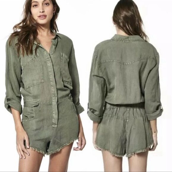 New Young Fabulous & Broke River Raw Edge Romper - Picture 1 of 14